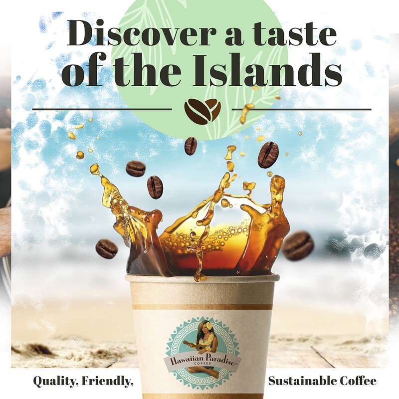 Hawaiian Paradise Coffee Volcano Dark Roast Whole Bean Coffee 24oz.