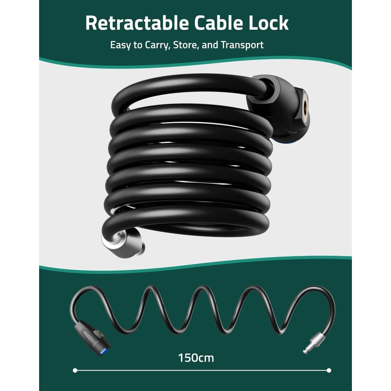 CAMOVUE Trail Camera Cable Lock, 1.5m/3ft Anti-Theft Steel Cable, Cut-Resistant