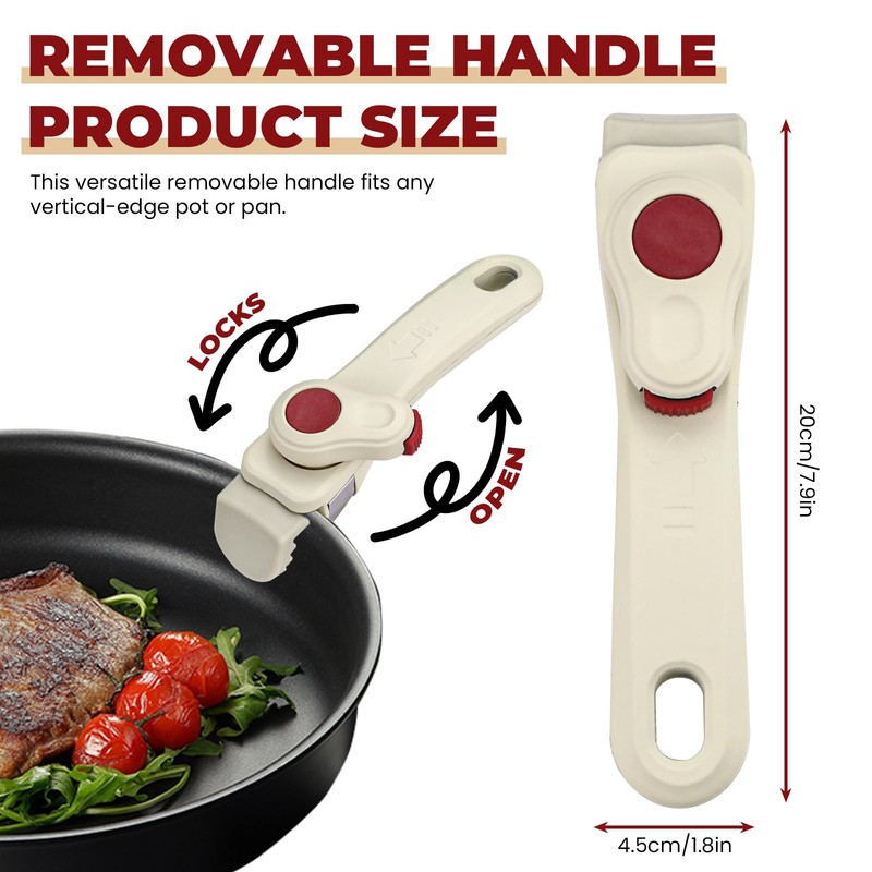 LELE LIFE Removable Pot Handle, Detachable Pan Handle, Universal Replacement