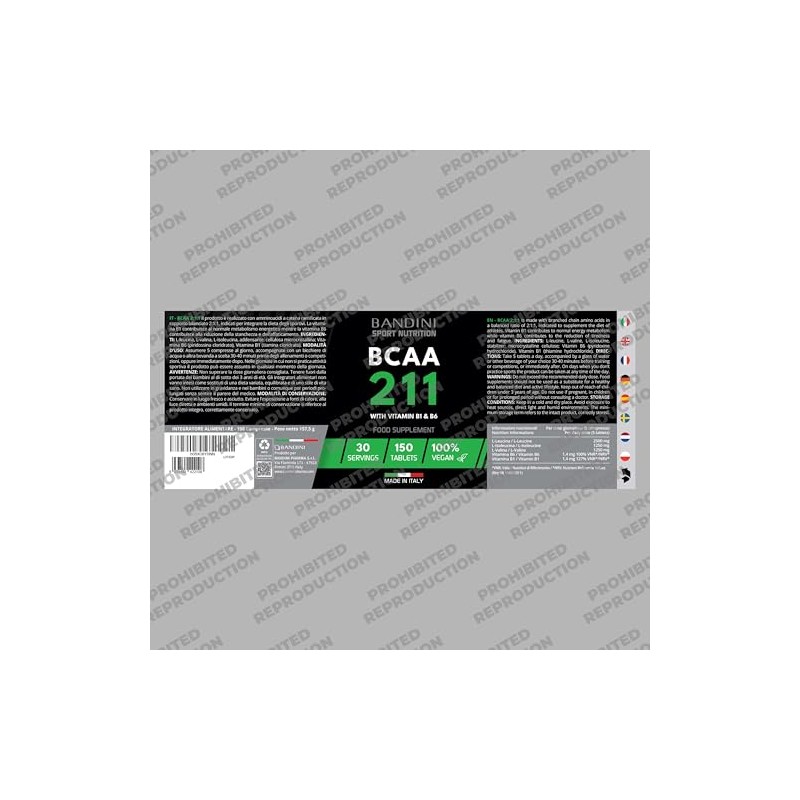 Bandini® BCAA 2 1 1 BRANCHED Amino ACIDS | 150