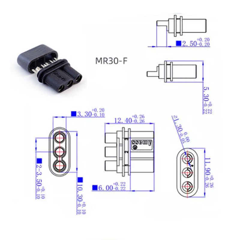 10pair Amass MR30 Male Female Connector Plug with Sheath for