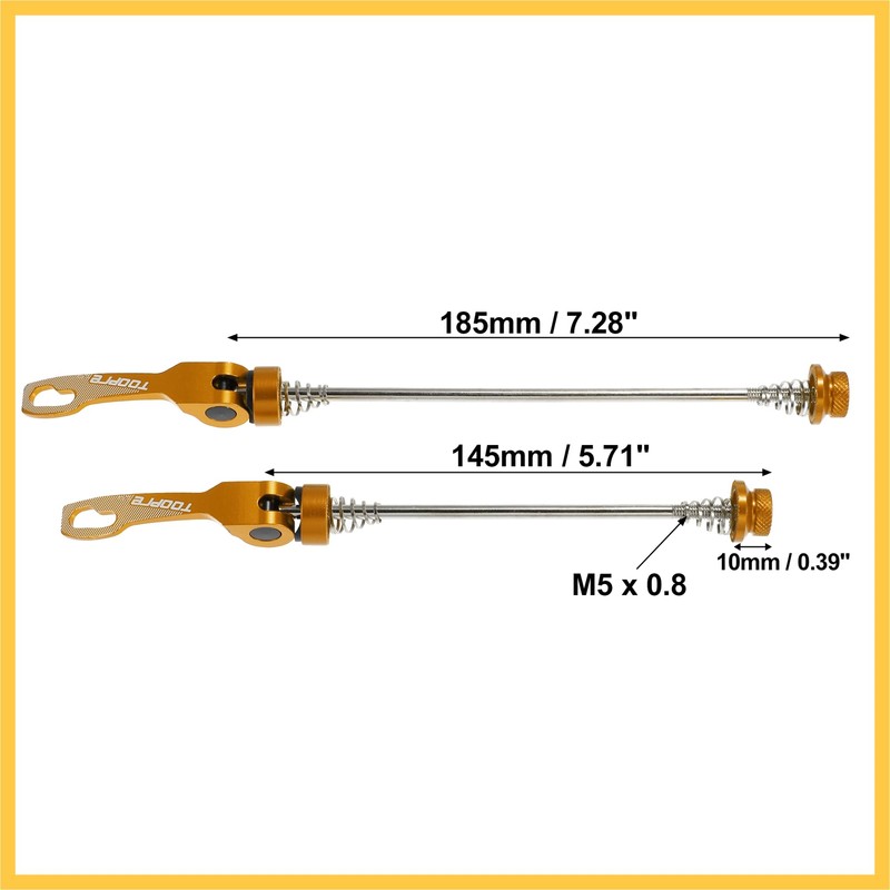 BULLSPANN 1 Pair Front Rear Bicycle Axle Skewers Quick Release