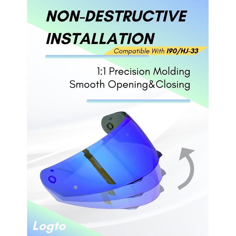 Logto Compatible With HJC i90 Helmet Visor Replacement HJ 33