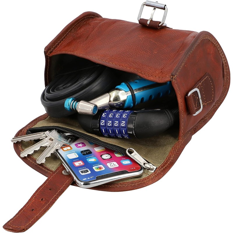 american blue Leather Bicycle Bag Handlebar Bag Saddle Bag Shoulder