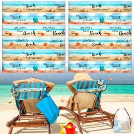 Tessco 12 Pack Towel Band for Beach Chairs Cruise Towel Clips for Lounge Beach Pool Chairs Towel Strap Holder Elastic Windproof for Summer Pool Beach Seaside Travel Hawaiian(16 x 2 in,Beach Style)