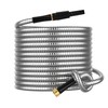 Non-Expandable Metal Garden Hose 30 Feet with Sprayer Nozzle, Flexible,