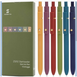 Ddaowanx Gel Pens, 6 Pcs 0.5mm 6 Count (Pack of 1), 6 Vintage-Black Ink