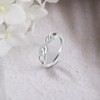 ALEXCRAFT Silver 925 Rings for Women, Zirconia Ring, Adjustable Infinity