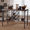 Baxton Studio Vintner Industrial Pub Table with Built-in Wine Cage,