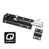 QUERGO Straight Tower Bolt Black 100mm (4") Heavy Duty Black