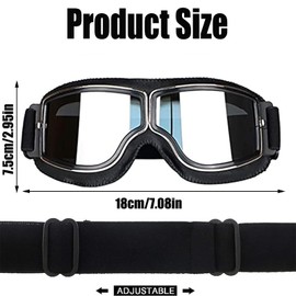 Hzyclzh Motorcycle goggles, windproof motorcycle goggles, motocross goggles, protective goggles, helmet goggles, motocross vintage motorcycle glasses, retro cycling glasses for ATV