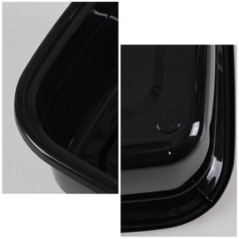 Wakikini 12 Quart Kitchen Plastic Wash Basins, Rectangular Dish Pans, 4 Packs, Black, 14.17" x 11.22" x 5.12"