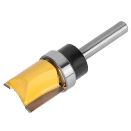 Top Bottom Bearing Flush Trim Router Bits T-shaped Woodworking Milling Cutter Router Bit with 1/4 Inch Shank and 19mm/0.7in Cutting Diameter 6x19x20mm