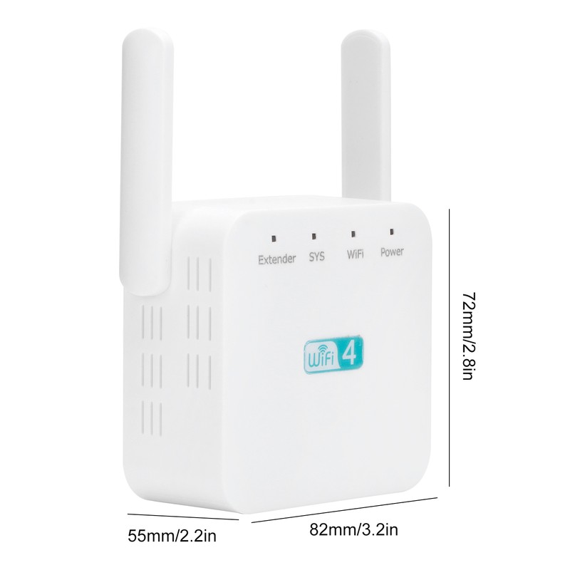 300M Repeater with Double Antenna Signal Amplifier Range Extender White