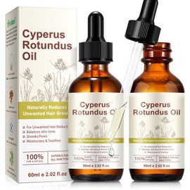 Cyperus Rotundus Oil, Cyperus Rotundus Oil for Hair Removal, Reduces Unwanted Hair Growth, Moisturizing Soothing Skin, Shrink Pores, Reduces Body Hair Growth Cypress Rotundus Oils for All Skin - 2Pack