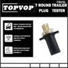 TOVOP auto #7865L 7-Way Round Pin Tractor Plug Tester Trailer
