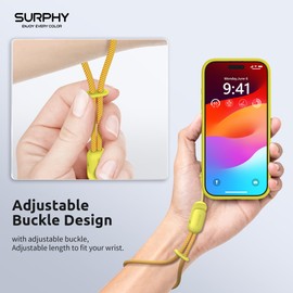SURPHY Wrist Strap Lanyard for Phone, 2 Pack Adjustable Combination Strap Compatible with Phone, Airpods, Purse, Keychain and more, Yellow & Grey
