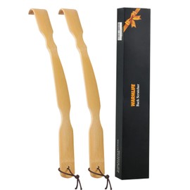 WARMLIFE Back Scratcher, 2 Pack Back Scratcher for Men & Women, 17 Inch Curved Long Handle Bamboo Backscratchers for Adults, Ideal Gifts for Mom and Dad