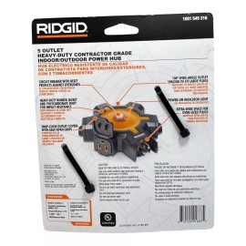 RIDGID 5 Outlet Heavy-Duty Contractor Grade Indoor/Outdoor Power Hub -1001545216