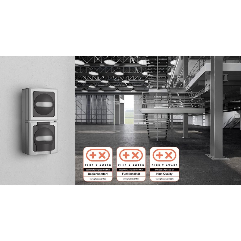 Kopp Blue Electric 131356005 Contact Protected Triple Plug Socket with