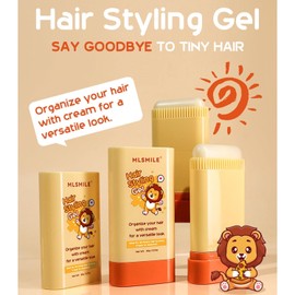 MINXUEYEN Hair Styling Gel for Kids, Children's Hair Wax Stick - Built-in Comb 2-in-1 Hair Finishing Stick, Natural Ingredients Refreshing and Non-Greasy, Easy to Styling, 0.71oz, Clear