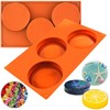 Funshowcase Moldes de silicona de 3 cavidades de disco redondo