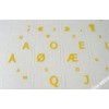 Dvorak Programmer Keyboard Stickers Transparent Yellow Letters for Any Laptop