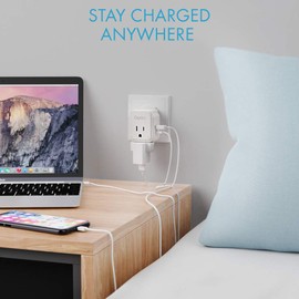 China, Malaysia Power Adapter Travel Set Ceptics, Safe Dual USB & USB-C 3.1A 2 USA Outlet Compact & Powerful - Use in Hong Kong, Kuwait, Singapore, Iraq - Includes Type G, I, C SWadAPt Attachments