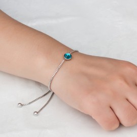 Philip Jones Blue Crystal Bracelet Created with Zircondia® Crystals