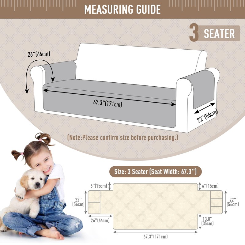 TAOCOCO Waterproof Sofa Covers for Dogs Pets with Non Slip