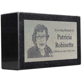 PlaqueMaker Stainless Steel and Granite Memorial Headstone - Markers for Lost Family Members, Infants, Loved Ones, Friends, Dogs, Cats, and Other Family Pets. (7 x 4 x 2)