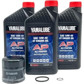 Yamaha RHINO 450/660/ 700 (2004-2013) all Models all Purpose Oil Filter Change Kit Yamaha Part# 5GH-13440-80-00, 3 Quarts All Purpose LUB-10W40-AP-12