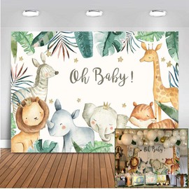 Mehofoto Safari Baby Shower Background Jungle Baby Shower Background Vinyl Boys Safari Baby Shower Banner Decoration