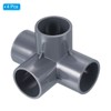 PATIKIL 4pcs 32mm 4-Way Elbow Pipe Fitting UPVC Joint Coupling