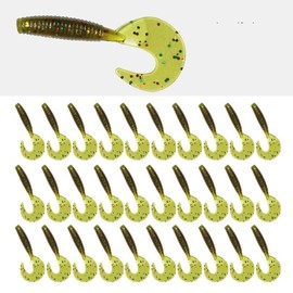 Fishing Soft Bait 4cm Soft Artificial Fishing Lures Durable Plastic Worm Bait 30pcs/100pcs/120pcs (30Pcs-Dark Green #12)