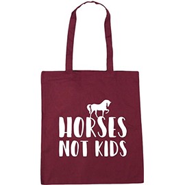 Hippowarehouse Horses Not Kids Tote Shopping Gym Beach Bag 42cm x38cm, 10 litres