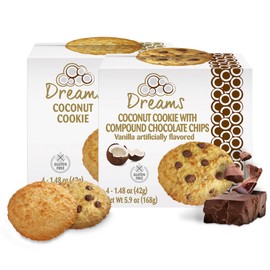 COCONUTS - Kit, 2 Boxes with 4 Units - 1 Box of Coconut Cookie & 1 Box of Coconut Cookie with Compound Chocolate Chips - Macaroons, Healthy Snacks, Gluten-Free, Protein and Nutrient Packed - (11.8oz/ 336g)