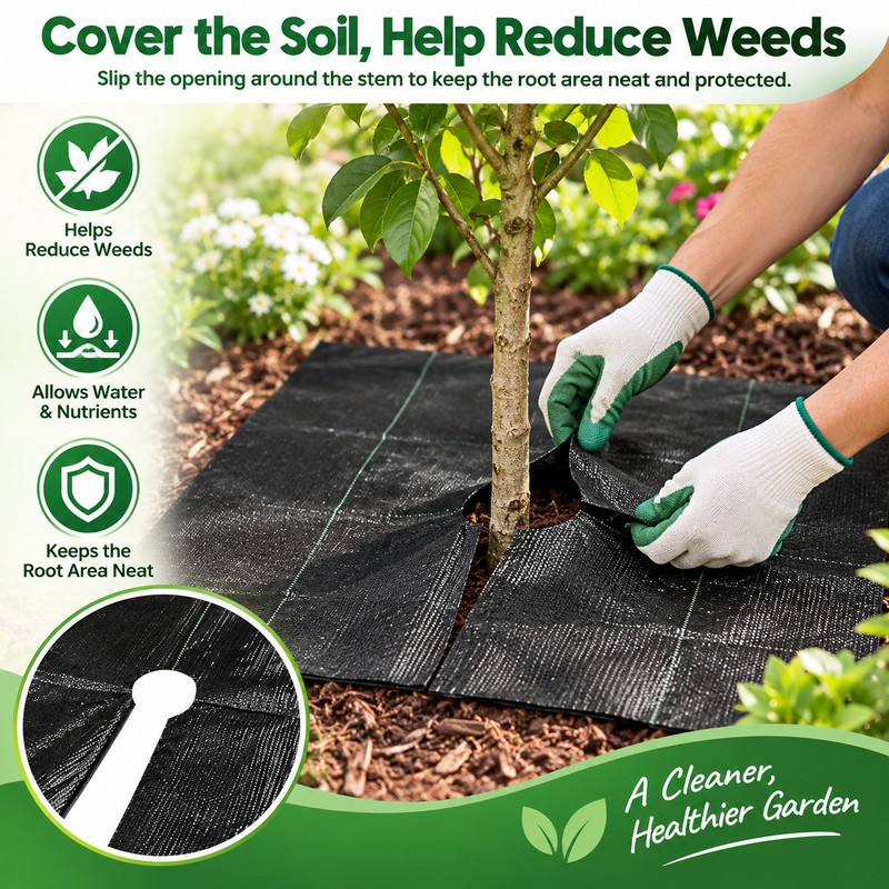 Weed Barrier Mats for Garden & Landscaping – 10-Pack 0.6×0.6M