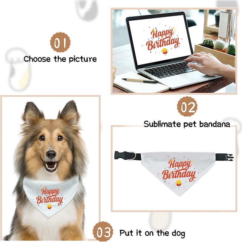 URROMA 4 Pack White Triangle Dog Bandana Collar with Adjustable