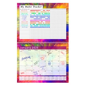 2025 Monthly Desktop/Wall Calendar/Planner - Habit Tracker - Daily, Weekly & Monthly Goal Motivational Habit Tracking Journal Inspirational - (Edition #026)