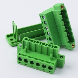 PCB Mount Screw Terminal Block Plug Set, LNSYSNS Plug-In Terminals, 6 Pin Plug Contact Screw Terminal Connector, Voltage 300 V, Current 15 A - 5.08 mm Pitch Circuit Boards