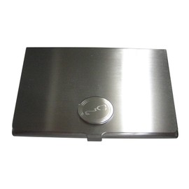 Kiola Designs Silver Toned Etched Oval Medical Stethoscope Business Card Holder