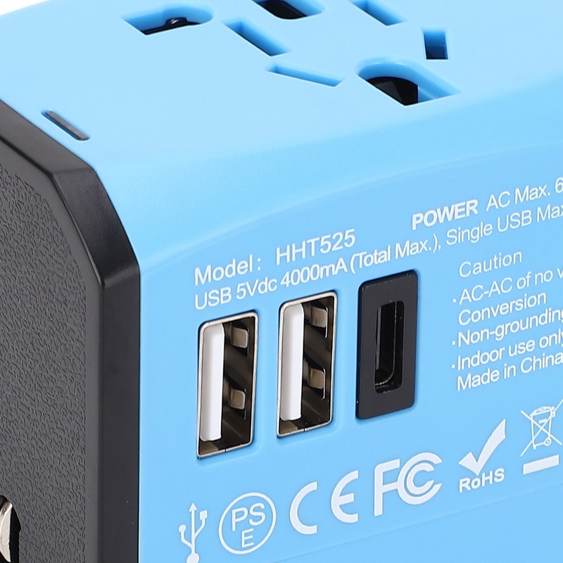 Universal Power Adapter Dual USB Travel Charging Station International Plug