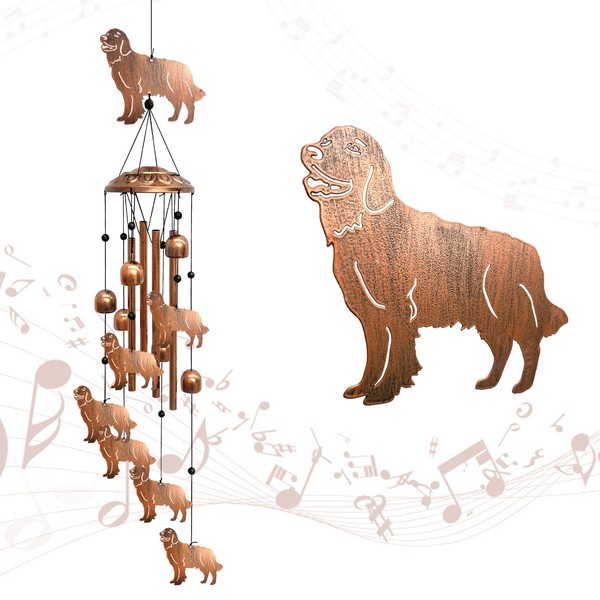 Golden Retriever Wind Chimes for Outside, Metal Windchimes Outdoors Birthday