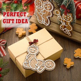 3 Pcs Funny Christmas Ornaments Adult 2025 Gingerbread Man Wooden Naughty Dirty Christmas Tree Ornaments Inappropriate Dirty Gingerbread Xmas Ornament Unique White Elephant Funny Exchange Gag Gift