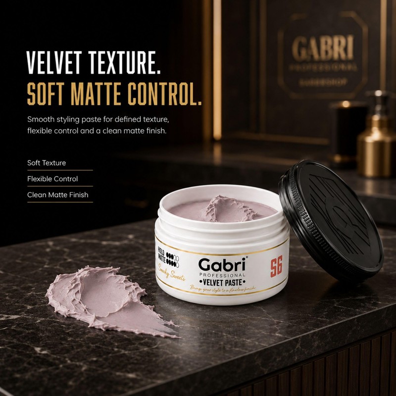 Gabri Matte Clay Velvet Paste S6 100ml, Flexible Hold, Hair