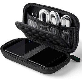 UGREEN Organizador Portátil, Bolsa para Disco Duro Externo 2.5" Accesorios Electrónicos con Doble Capa Acolchada, Estuche para Cables USB, Auriculares, Cargadores, Tarjetas
