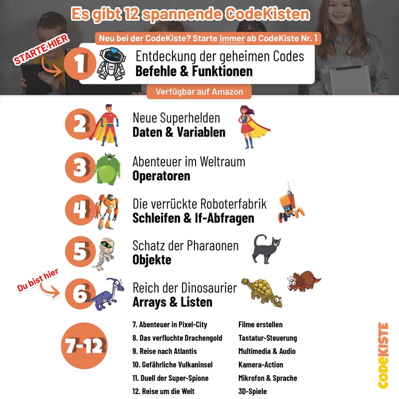 CodeKiste 6 - Programming For Children - Kingdom of Dinosaurs