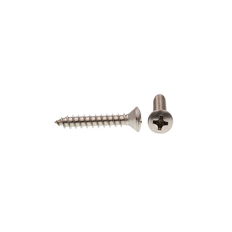 Prime-Line 9022968 Sheet Metal Screw, Self-Tapping, Oval Head Phillips, #8