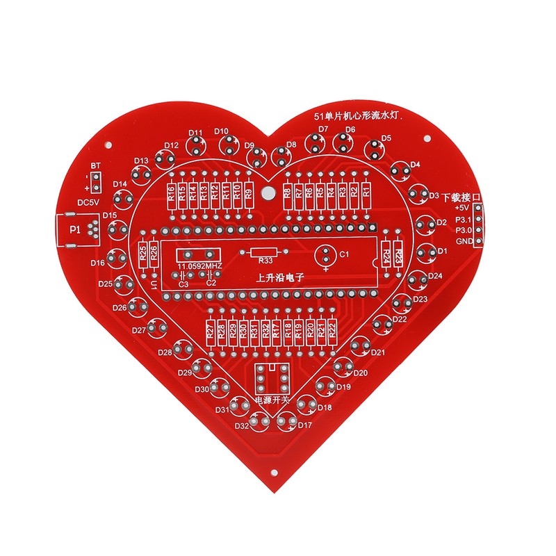 DIY Colorful MCU Module Heart shaped Lamp Light Electronic Circuit